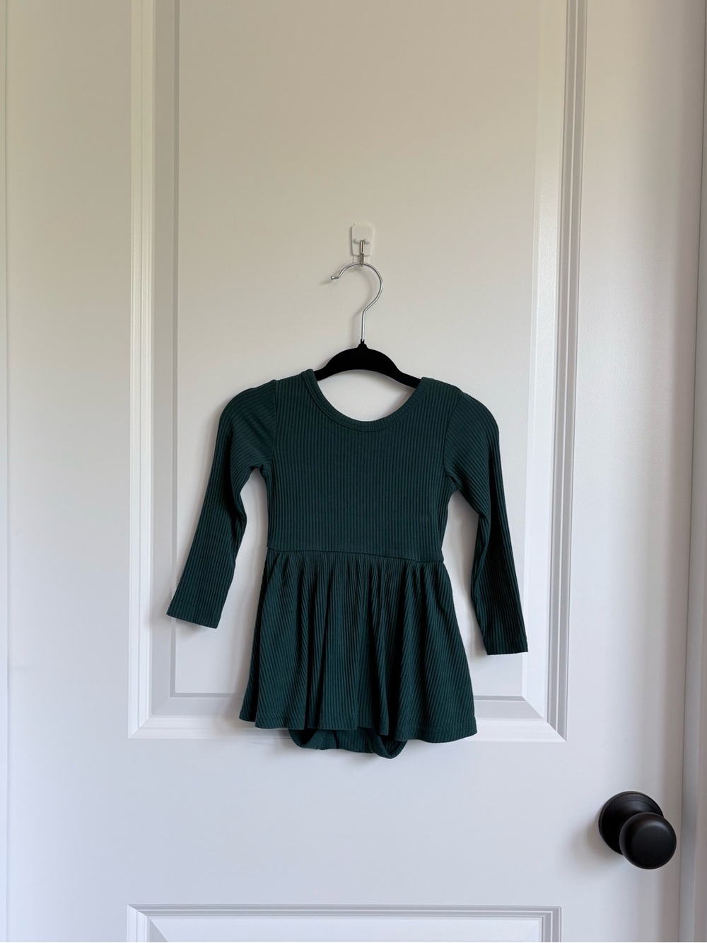 🌲Little Sleepies Play Emerald Green Ribbed Skater Dress with Bodysuit